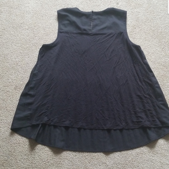 Ava & Viv Black Pleated Dressy Tank Top 1X - Picture 3 of 4